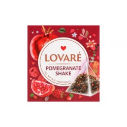 Чай черный листовой с лепестками цветов и ароматом граната "Lovare" Pomegranate Shake 15 пирамидок по 2 г